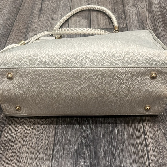 Bebe Natalie Satchel Purse silver and golds accents. - Picture 10 of 11